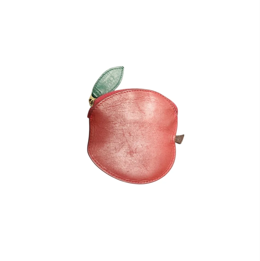 Red Apple-Shaped Coin Purse - Picture 3 of 10